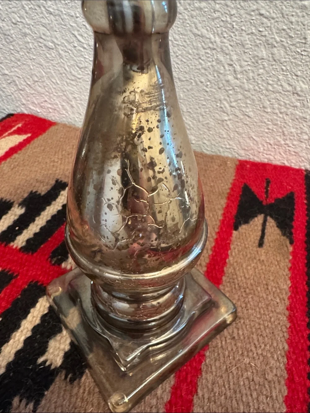 Antique-Style Silver/Gold Mercury Glass Candle Holder